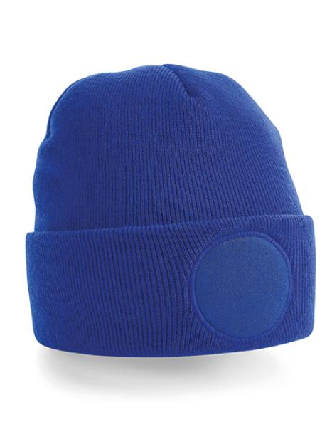 Patch-Beanie mit rundem Patch - verschiedene Farben - Gr. Onesize